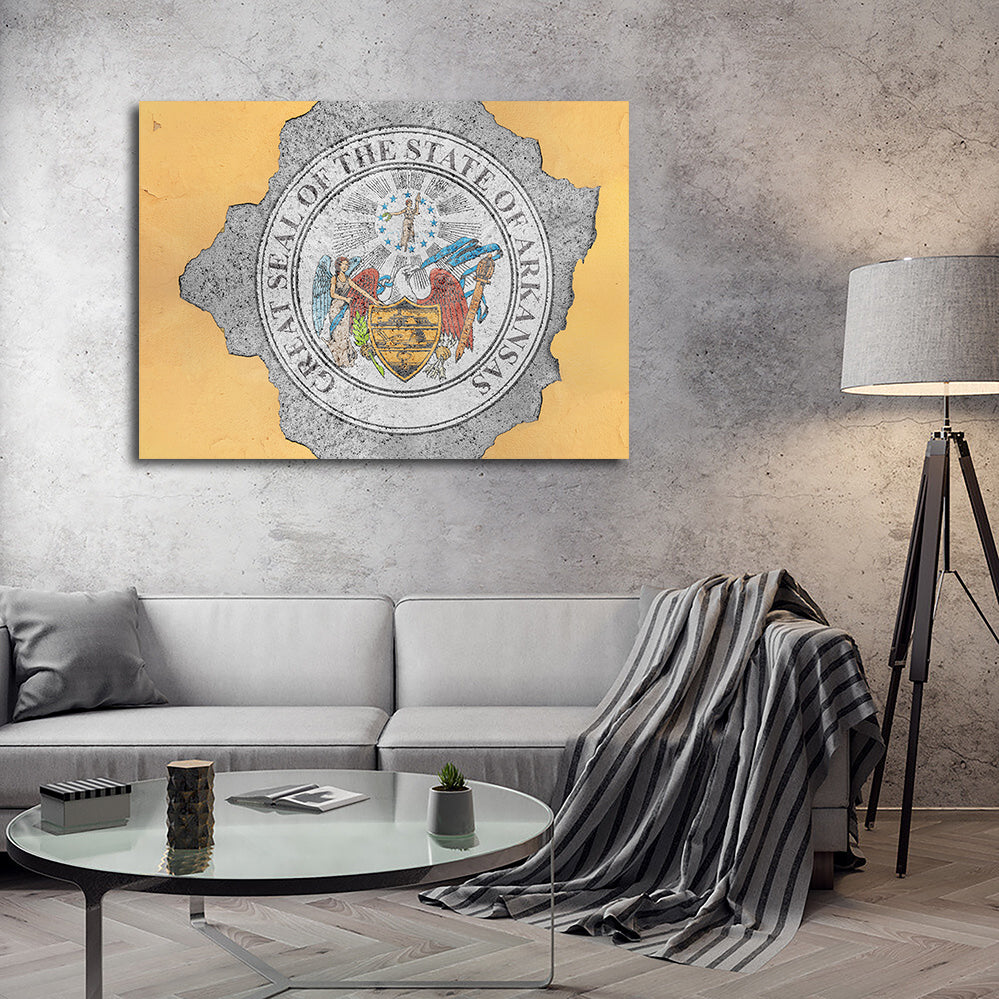 Flag of US state Arkansas seal Wall Art