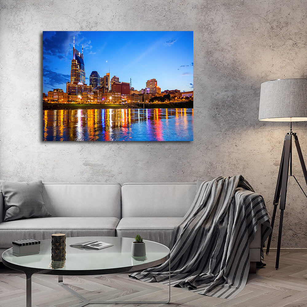 Nashville Skyline Cumberland River Wall Art