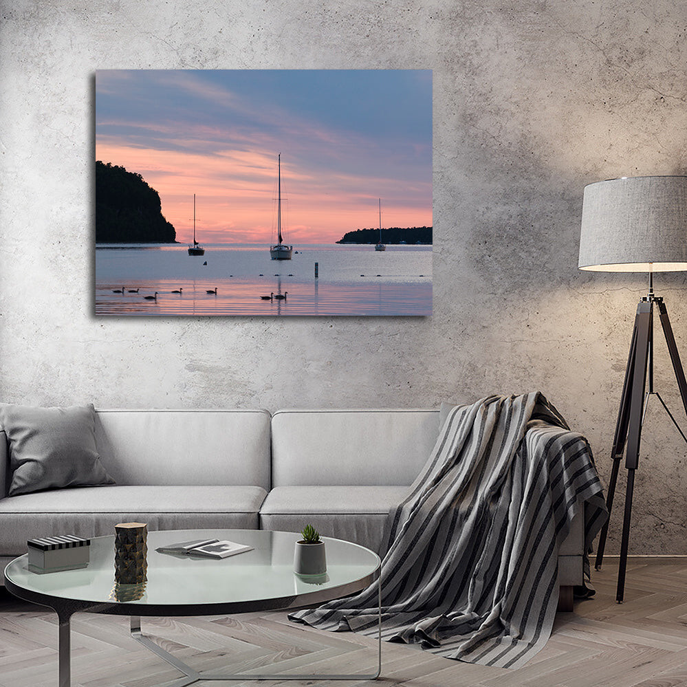 Sailboats At Sunset Door County Wall Art
