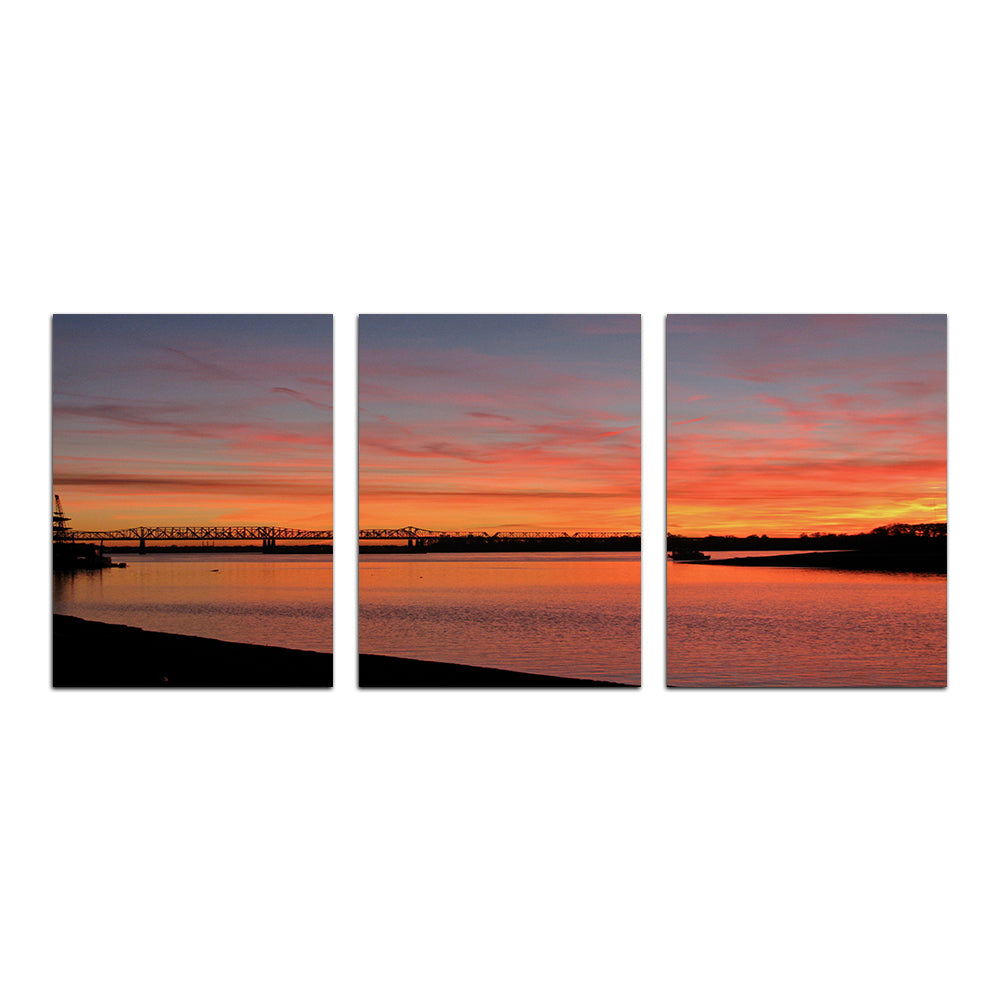 Sunset Mississippi River In Memphis Wall Art