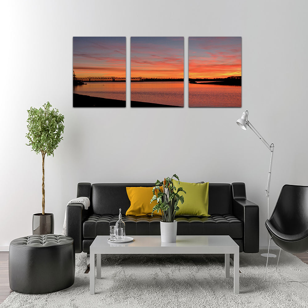 Sunset Mississippi River In Memphis Wall Art