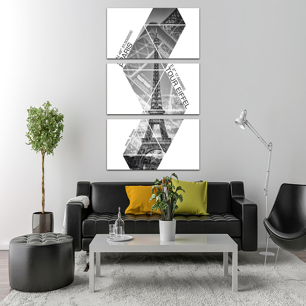 Coordinates Paris Eiffel Tower Wall Art