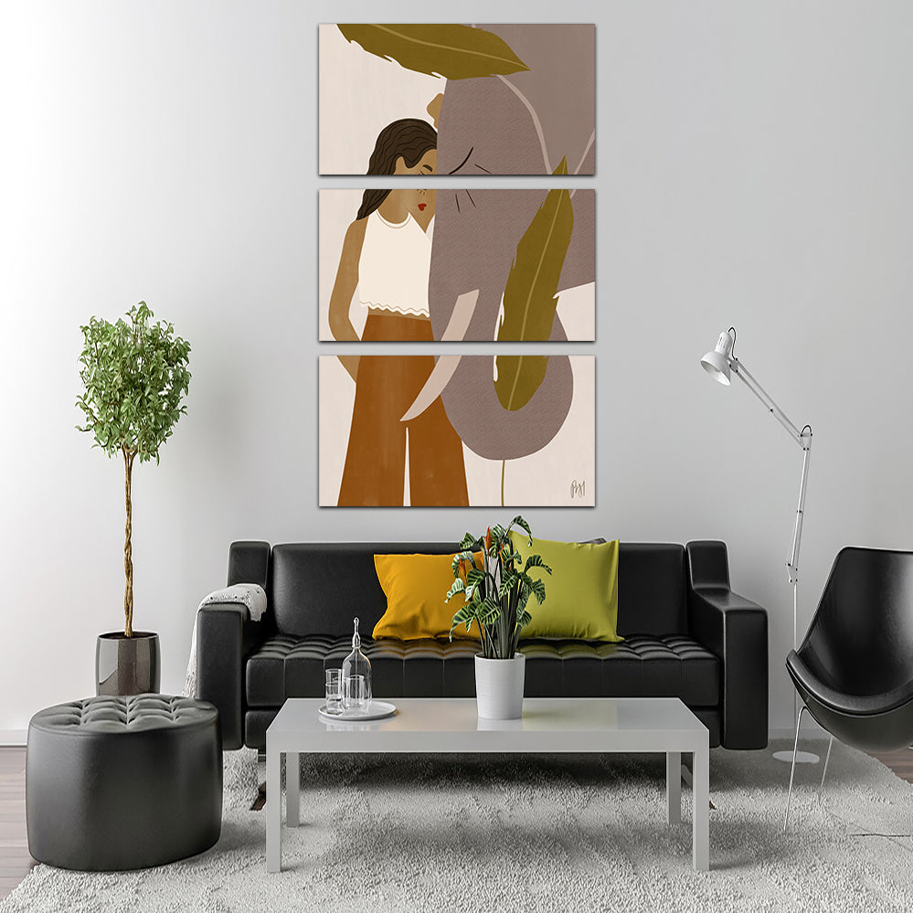 Girl And Elephant Wall Art