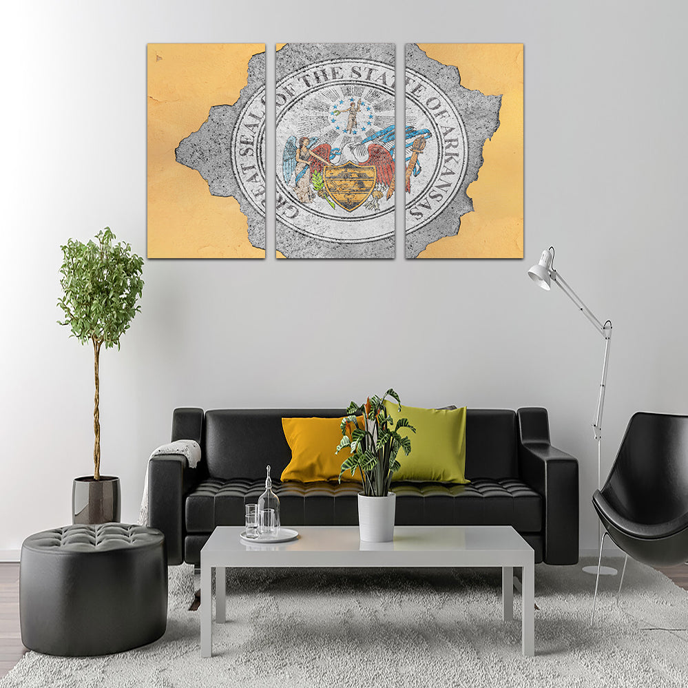Flag of US state Arkansas seal Wall Art