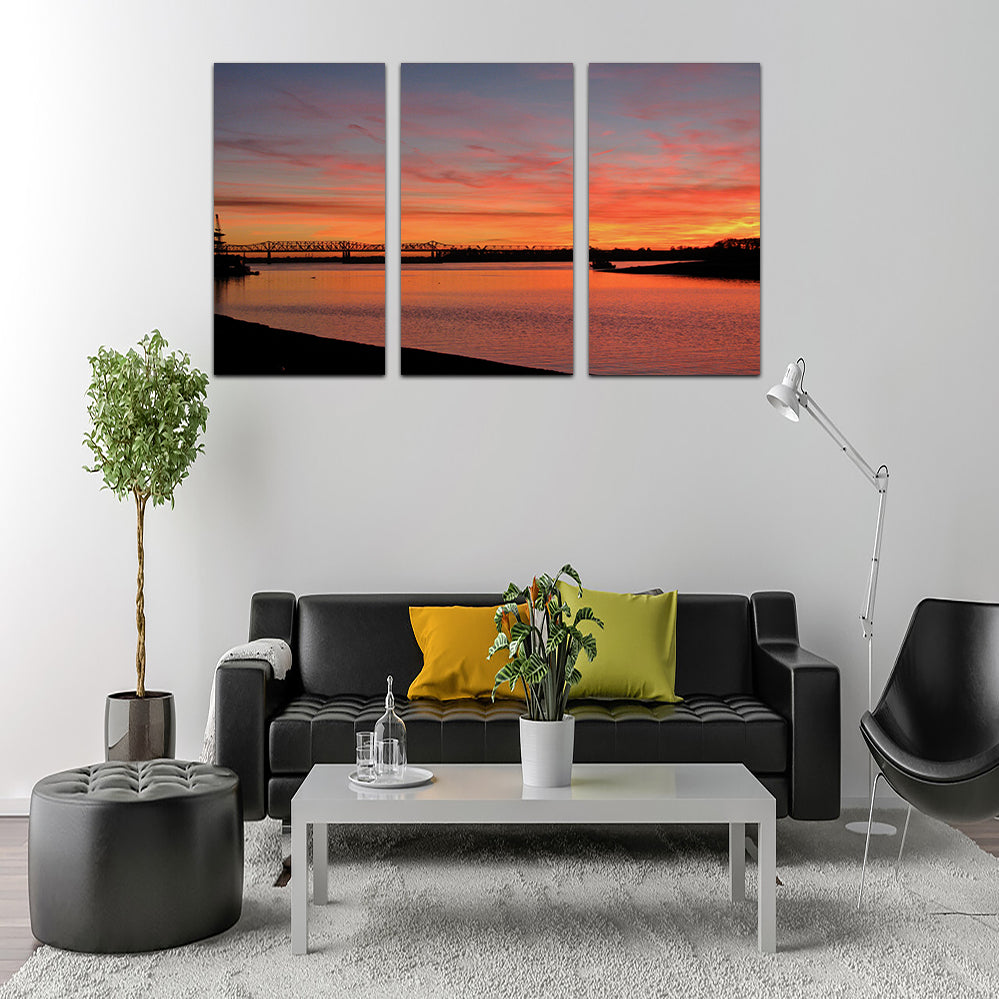 Sunset Mississippi River In Memphis Wall Art