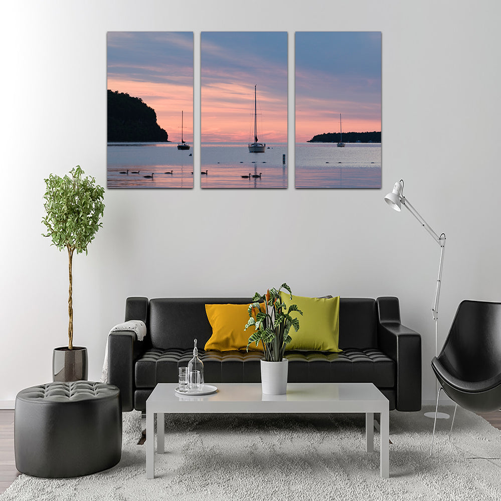 Sailboats At Sunset Door County Wall Art