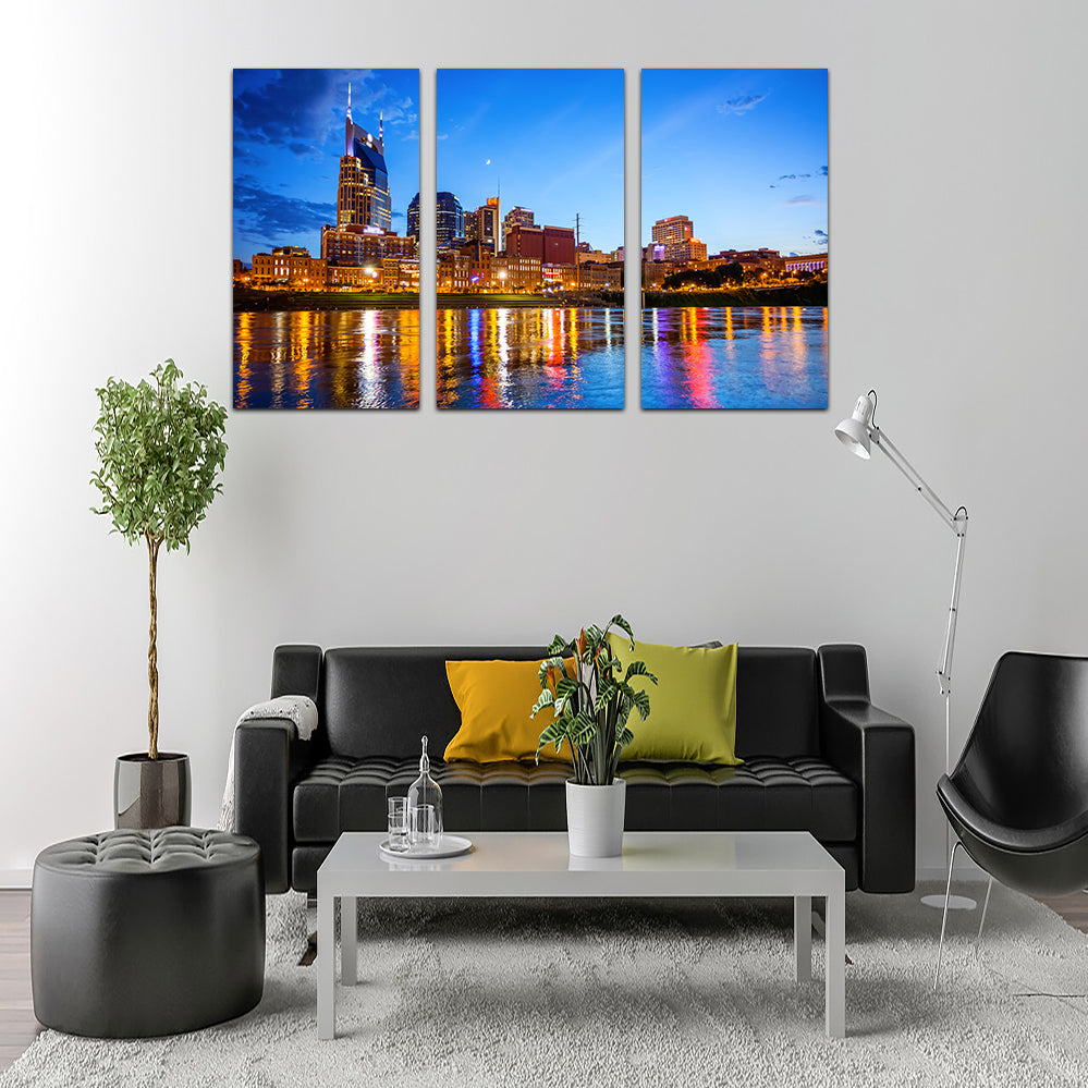 Nashville Skyline Cumberland River Wall Art