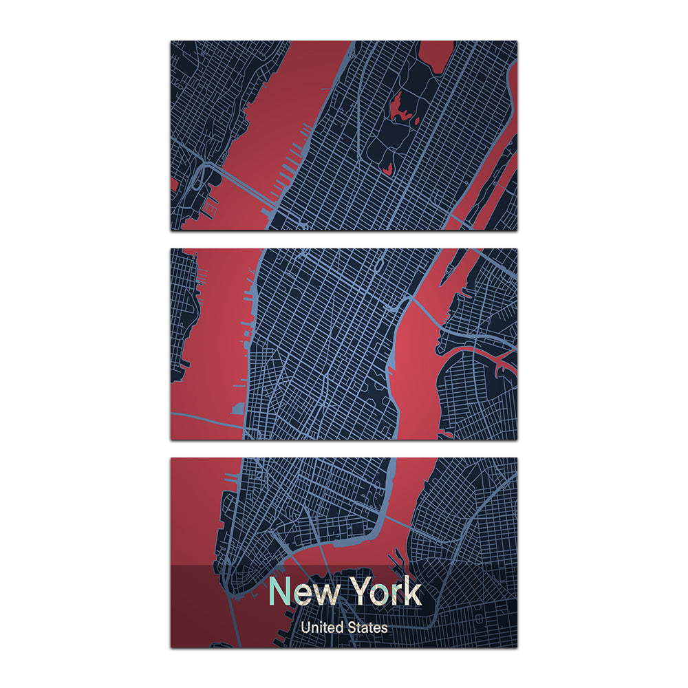 New York Map Wall Art