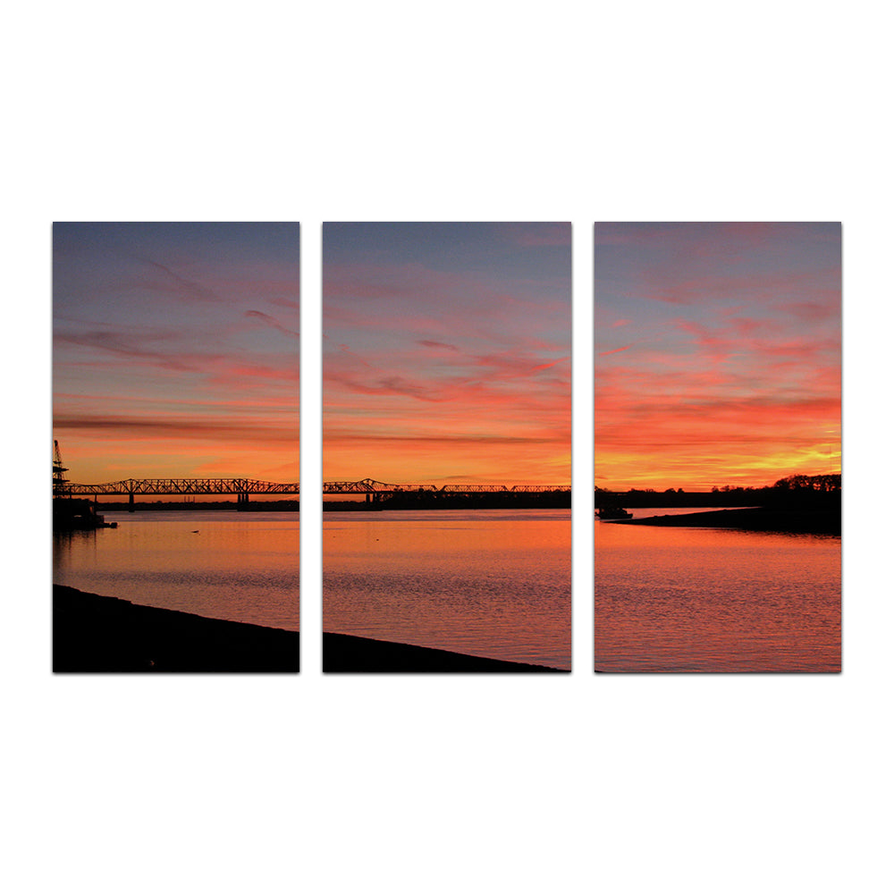 Sunset Mississippi River In Memphis Wall Art