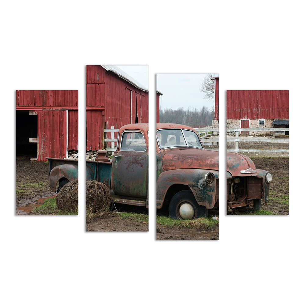 Old Wisconsin Dairy Farm Truck Wall Art
