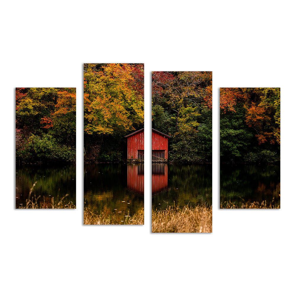 The Red Boat House Wall Art