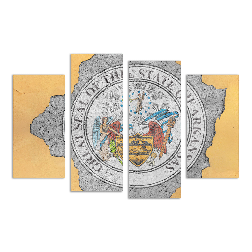 Flag of US state Arkansas seal Wall Art