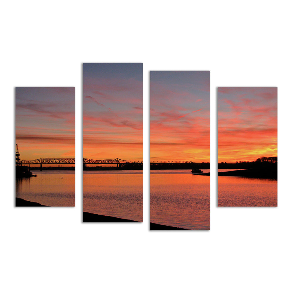 Sunset Mississippi River In Memphis Wall Art