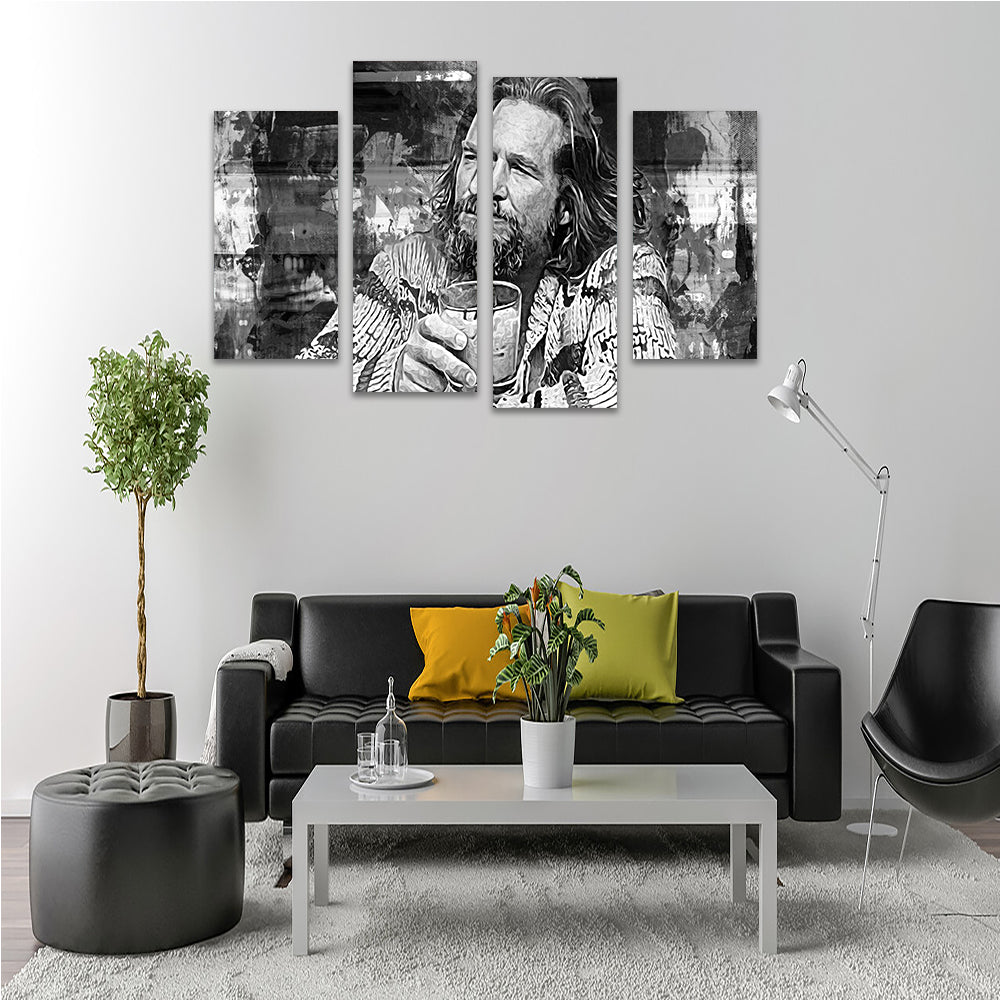The Dude Grayscale Wall Art