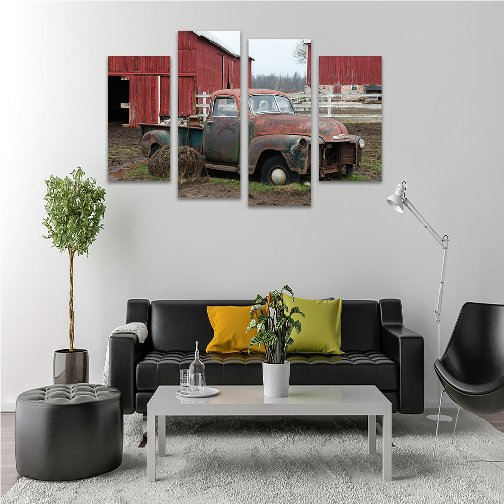 Old Wisconsin Dairy Farm Truck Wall Art
