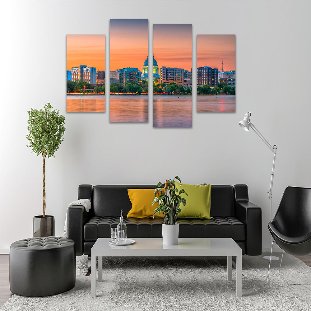 Madison Skyline At Dusk Wall Art