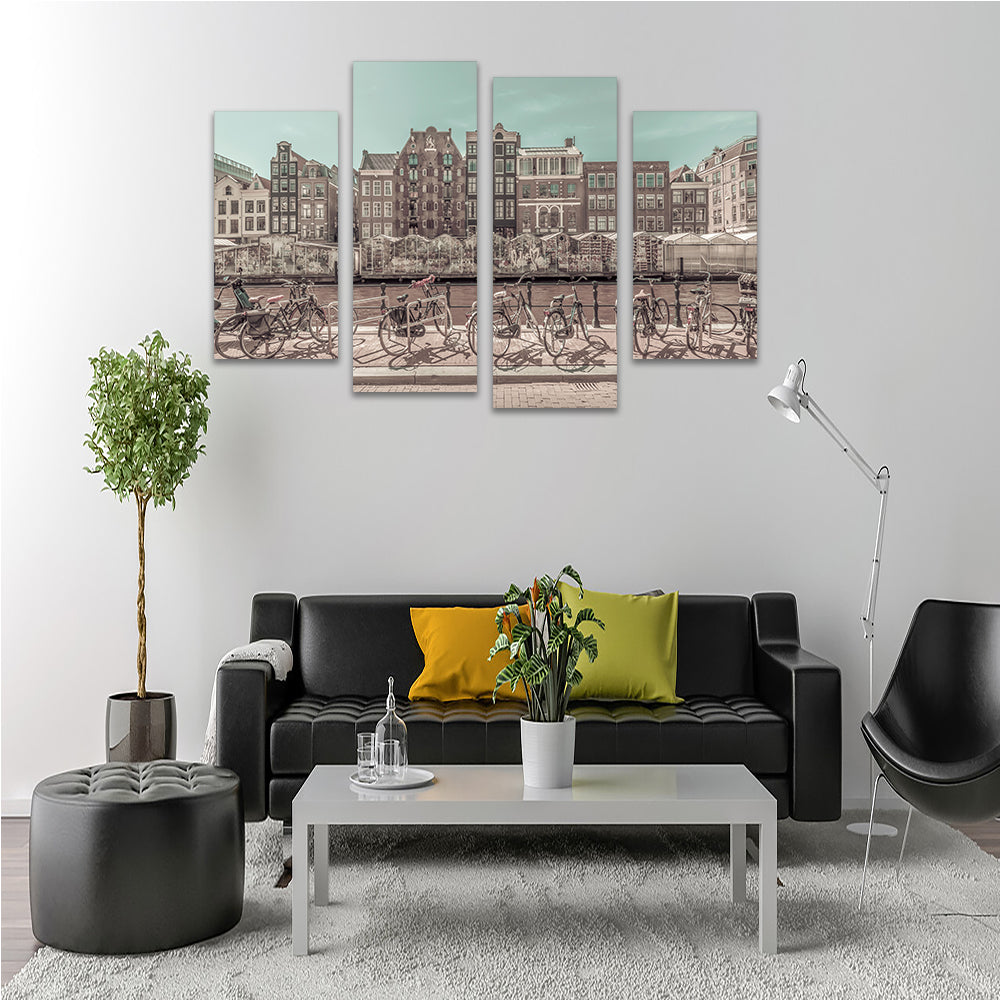 Amsterdam Singel Canal with Flower Market Wall Art