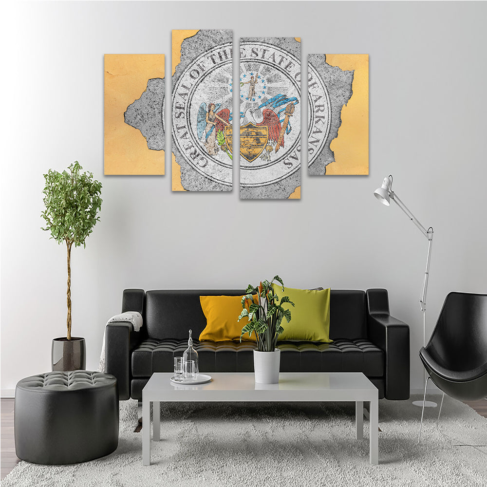 Flag of US state Arkansas seal Wall Art