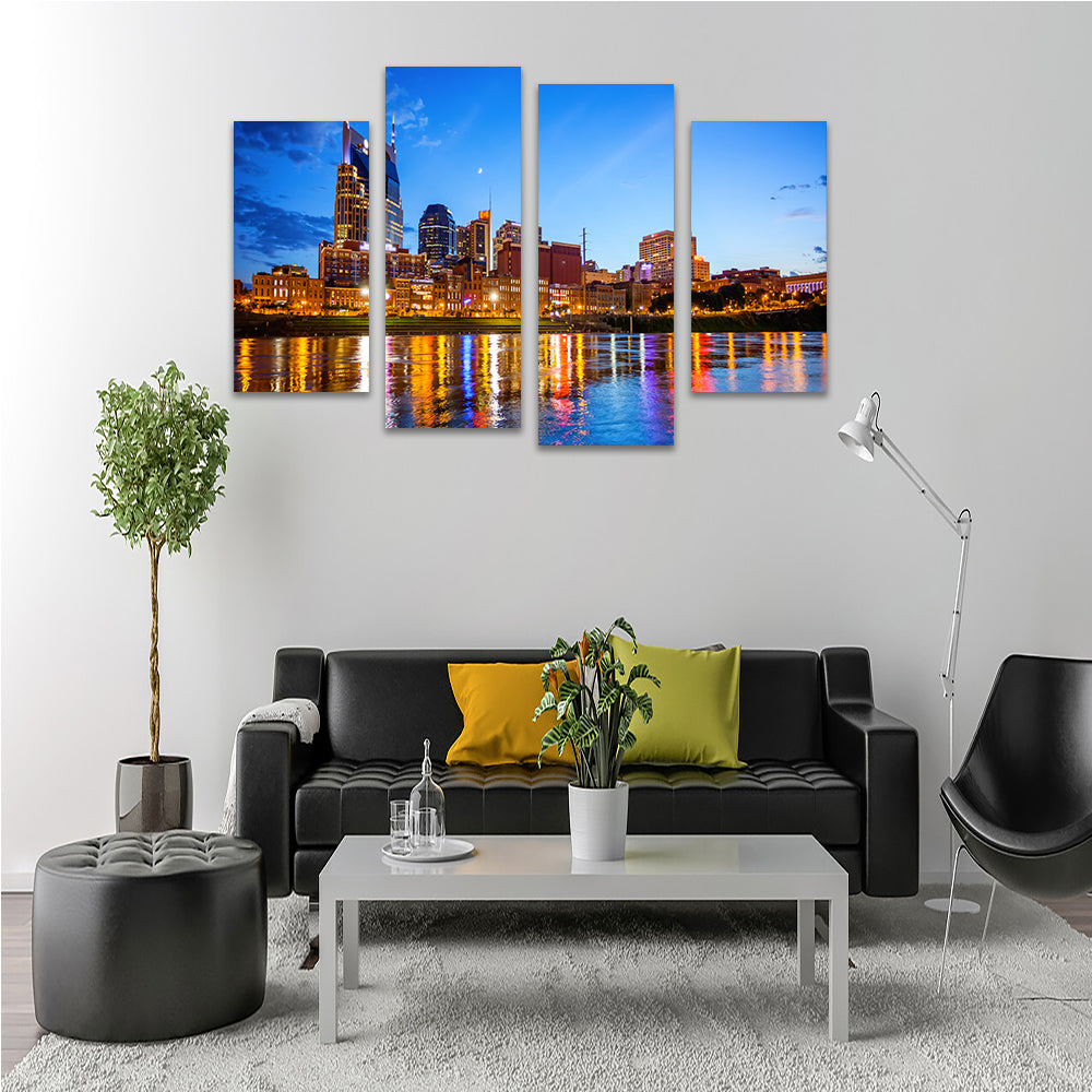 Nashville Skyline Cumberland River Wall Art