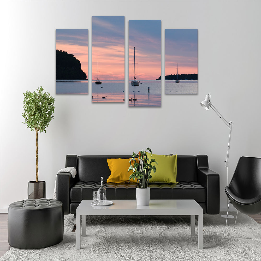 Sailboats At Sunset Door County Wall Art