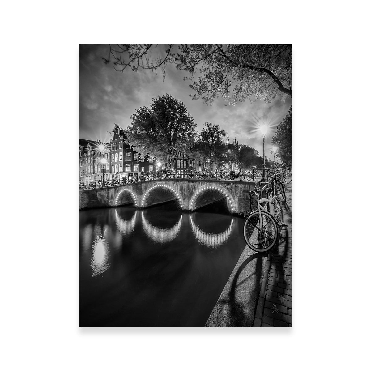 Amsterdam Nightscape From Keizersgracht Wall Art