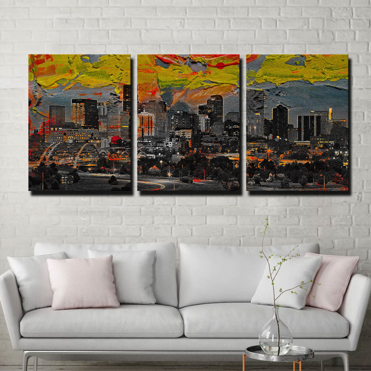 Abstract Denver Skyline Wall Art