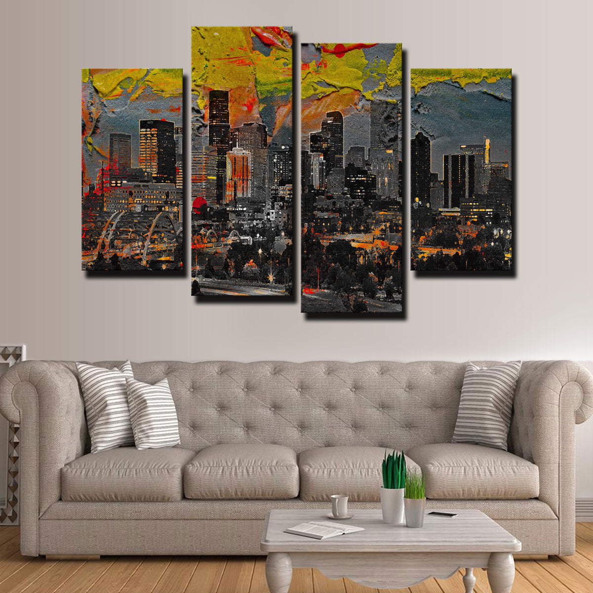 Abstract Denver Skyline Wall Art