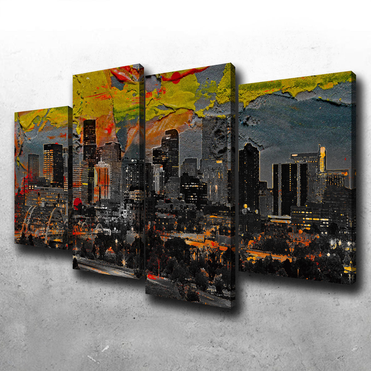 Abstract Denver Skyline Canvas Set