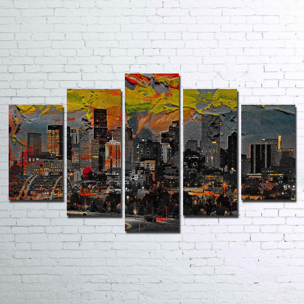 Abstract Denver Skyline Wall Art