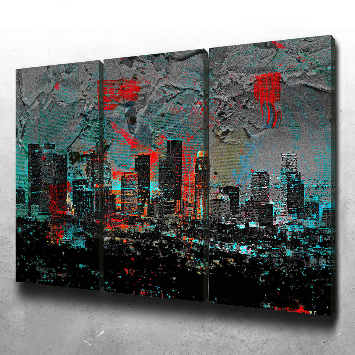 Abstract Los Angeles Skyline Canvas Set