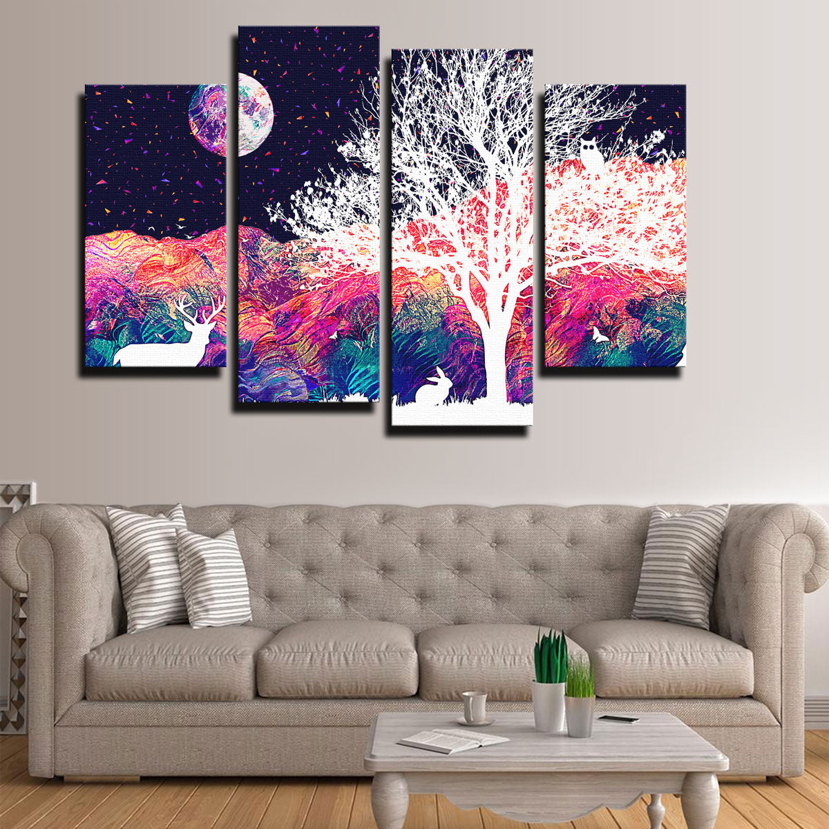 Abstract Moon Over Wildlife