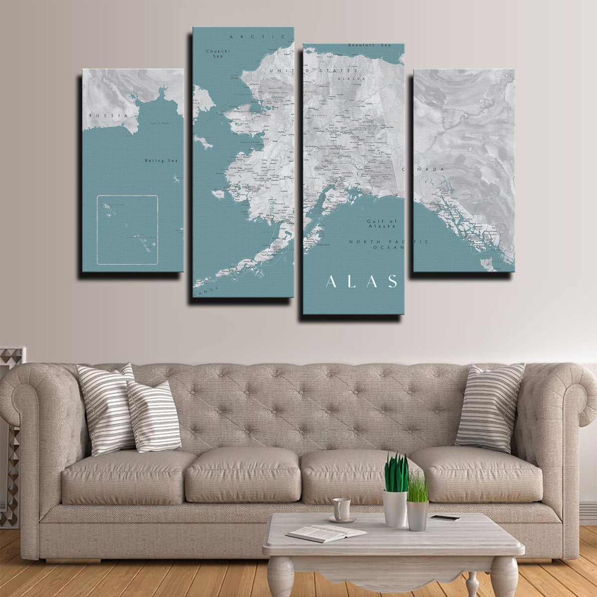 Alaska Map Wall Art