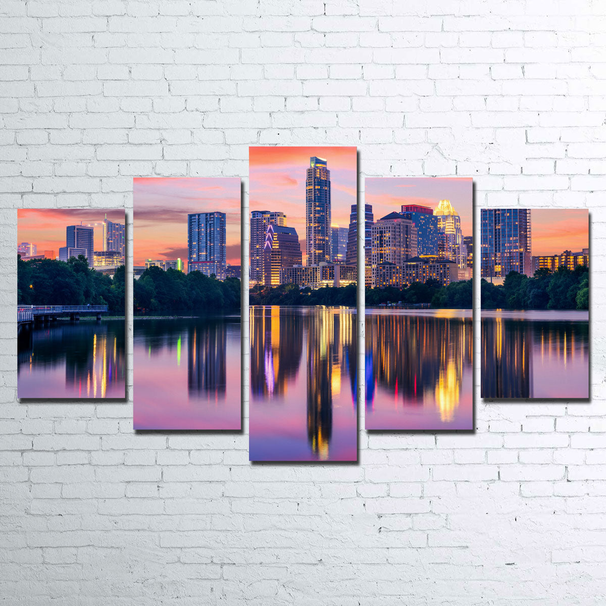 Austin At Night Canvas Set