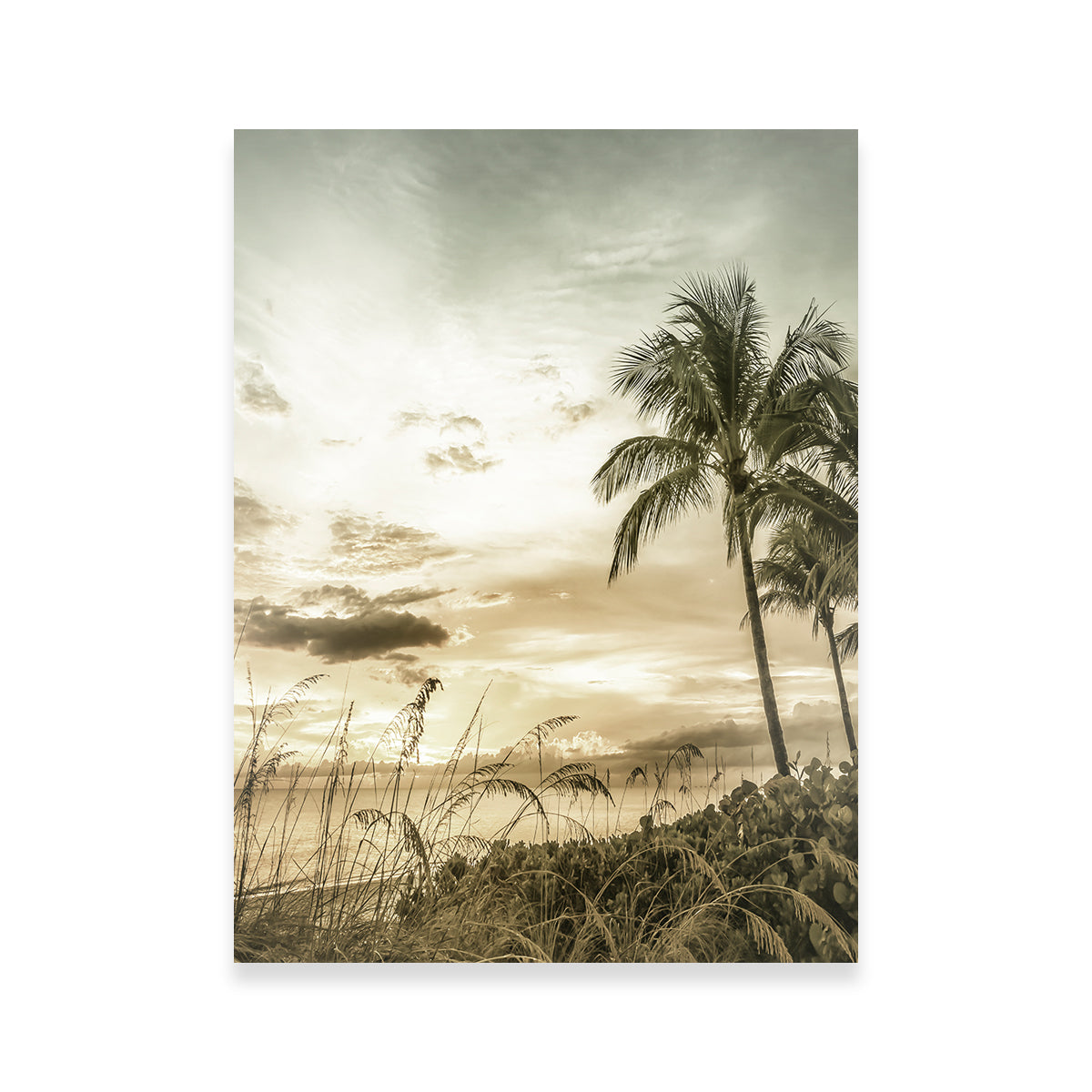 Bonita Beach Vintage Sunset Wall Art