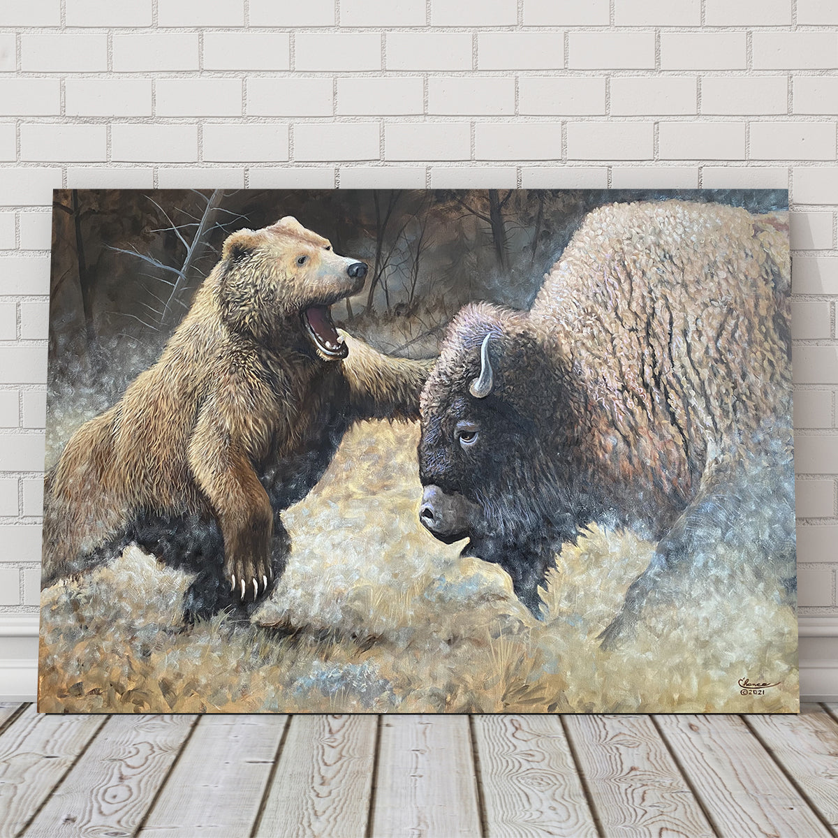 Bear and Buffalo Wall Art