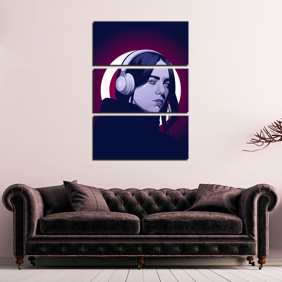 Billie Eilish Headphones Wall Art