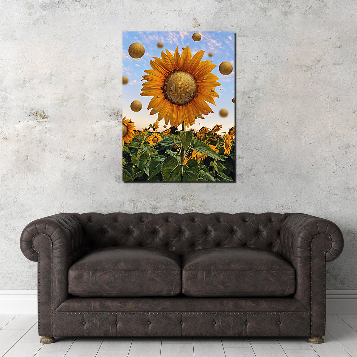 Bitcoin Flower Wall Art
