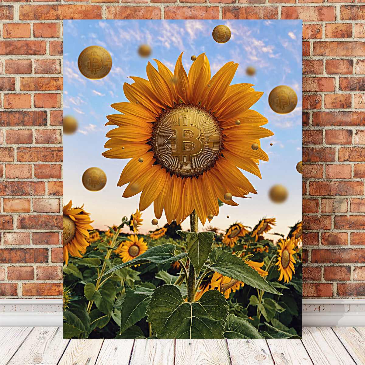 Bitcoin Flower Wall Art