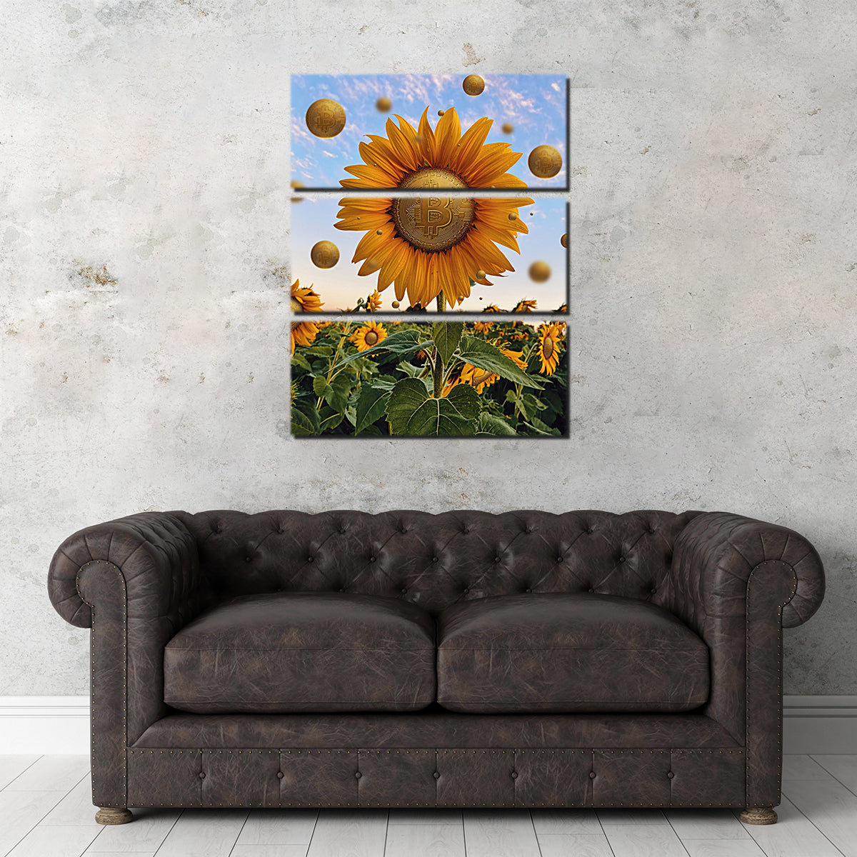 Bitcoin Flower Wall Art