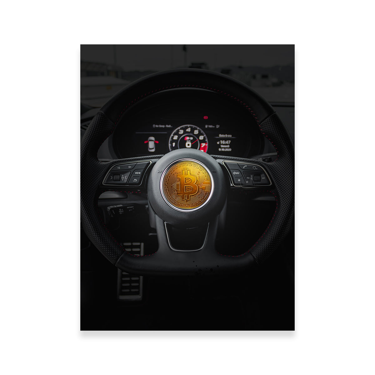 Bitcoin Car Steering Wall Art