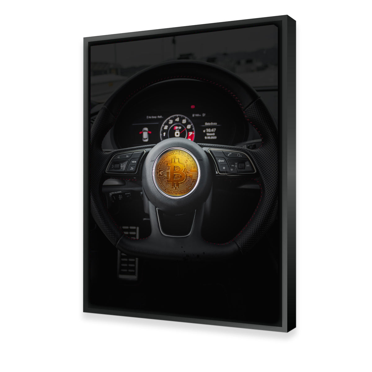 Bitcoin Car Steering Wall Art