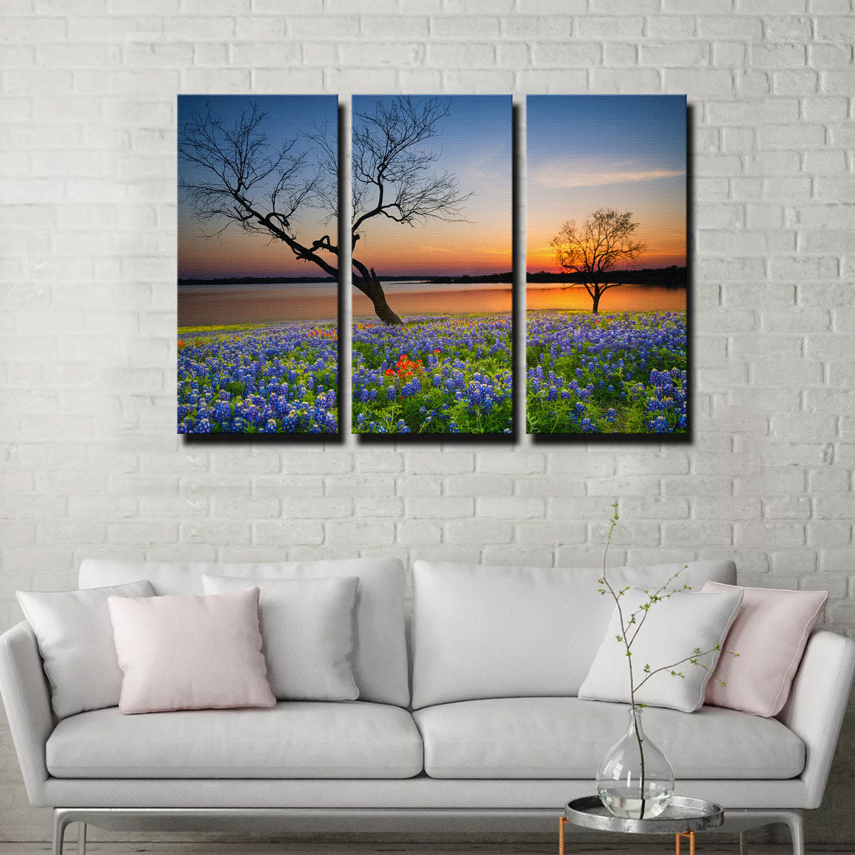 Blooming Bluebonnet Wildflower Field Wall Art