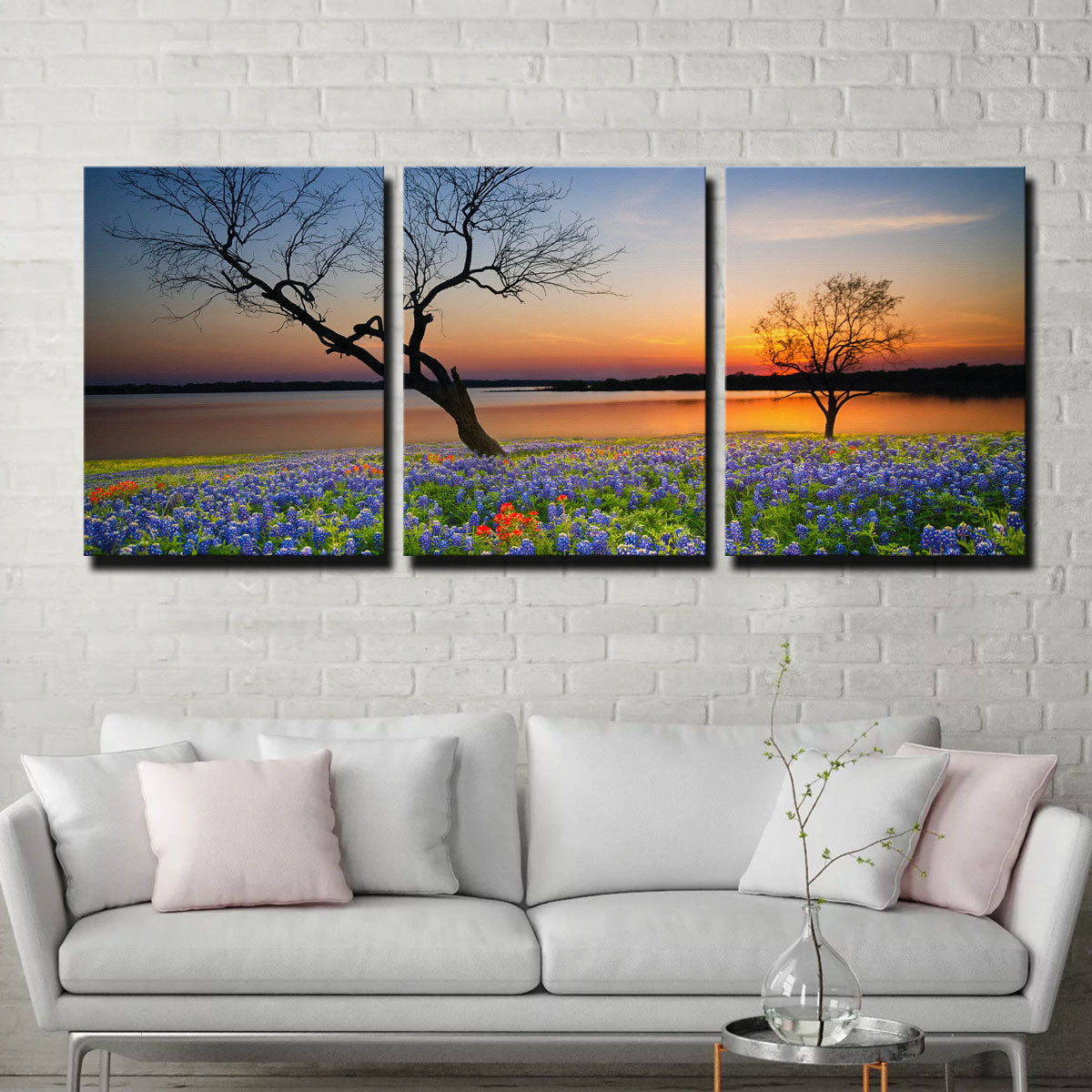 Blooming Bluebonnet Wildflower Field Wall Art