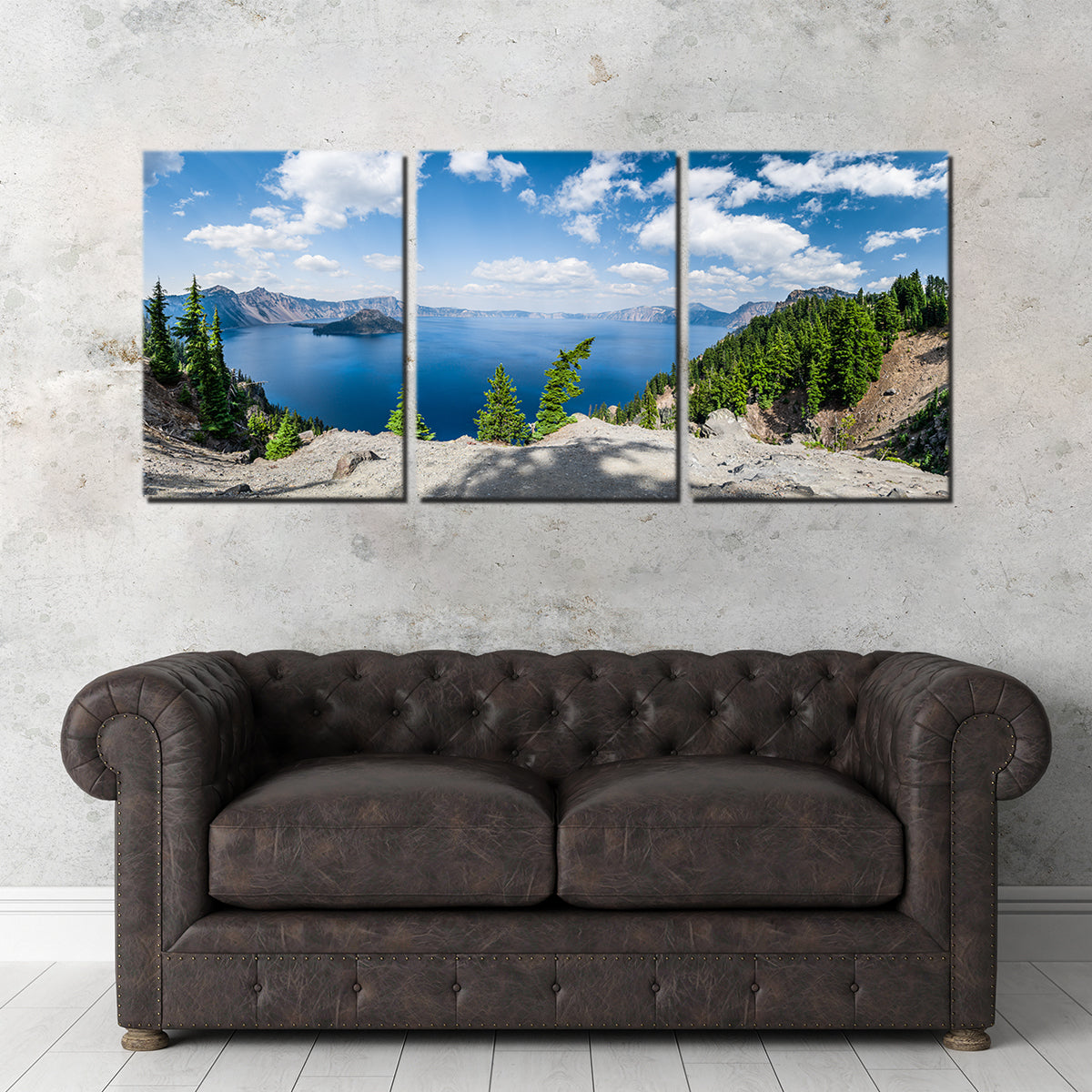 Blue Crater Lake Panorama Wall Art