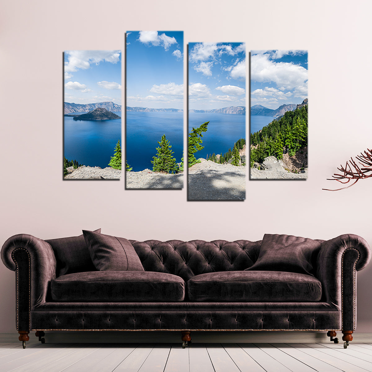 Blue Crater Lake Panorama Wall Art