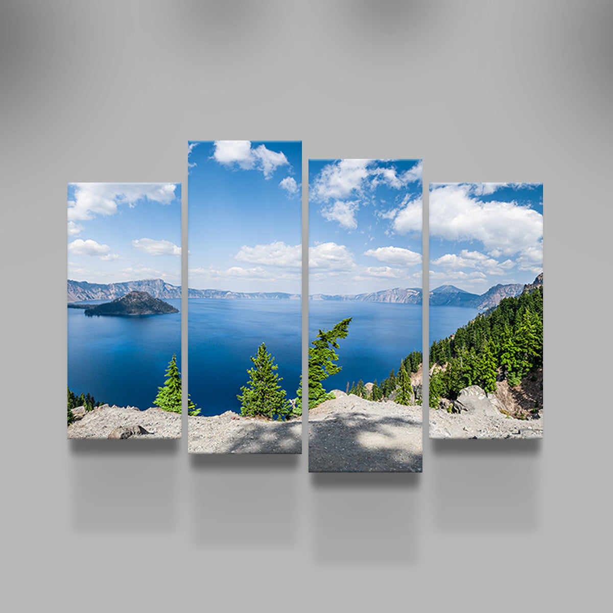 Blue Crater Lake Panorama Wall Art
