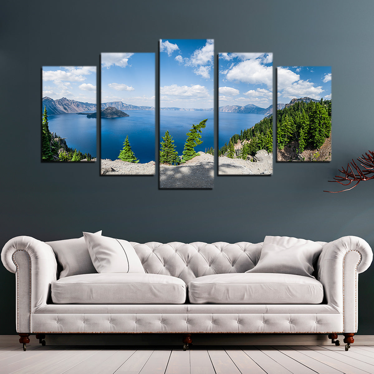 Blue Crater Lake Panorama Wall Art