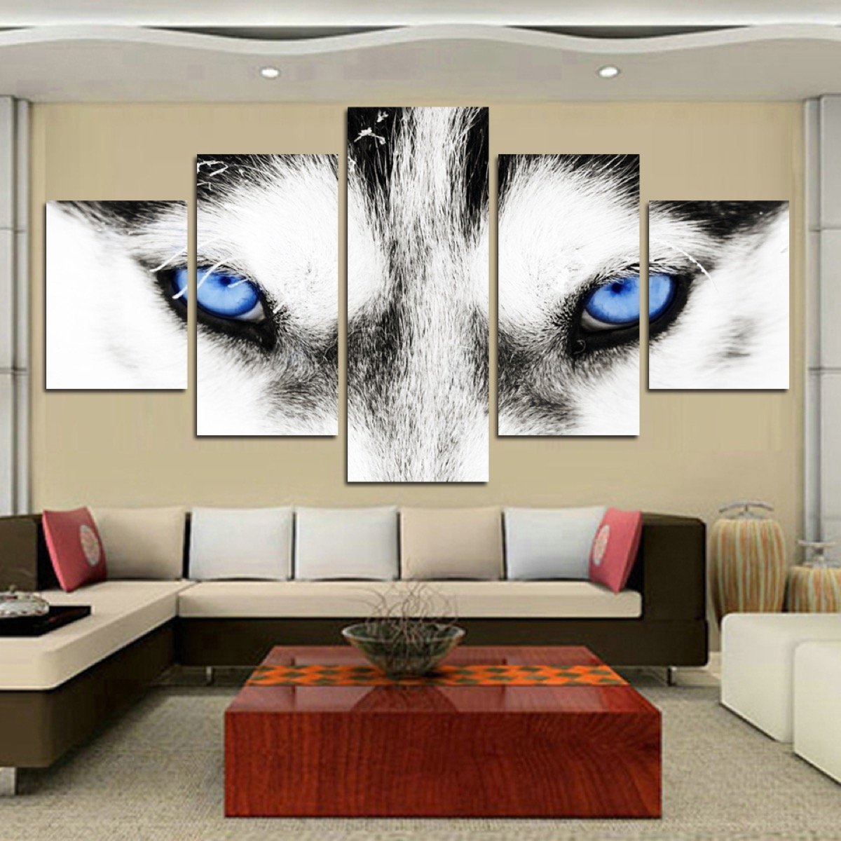 Husky Blue Eyes 5 Piece Wall Art