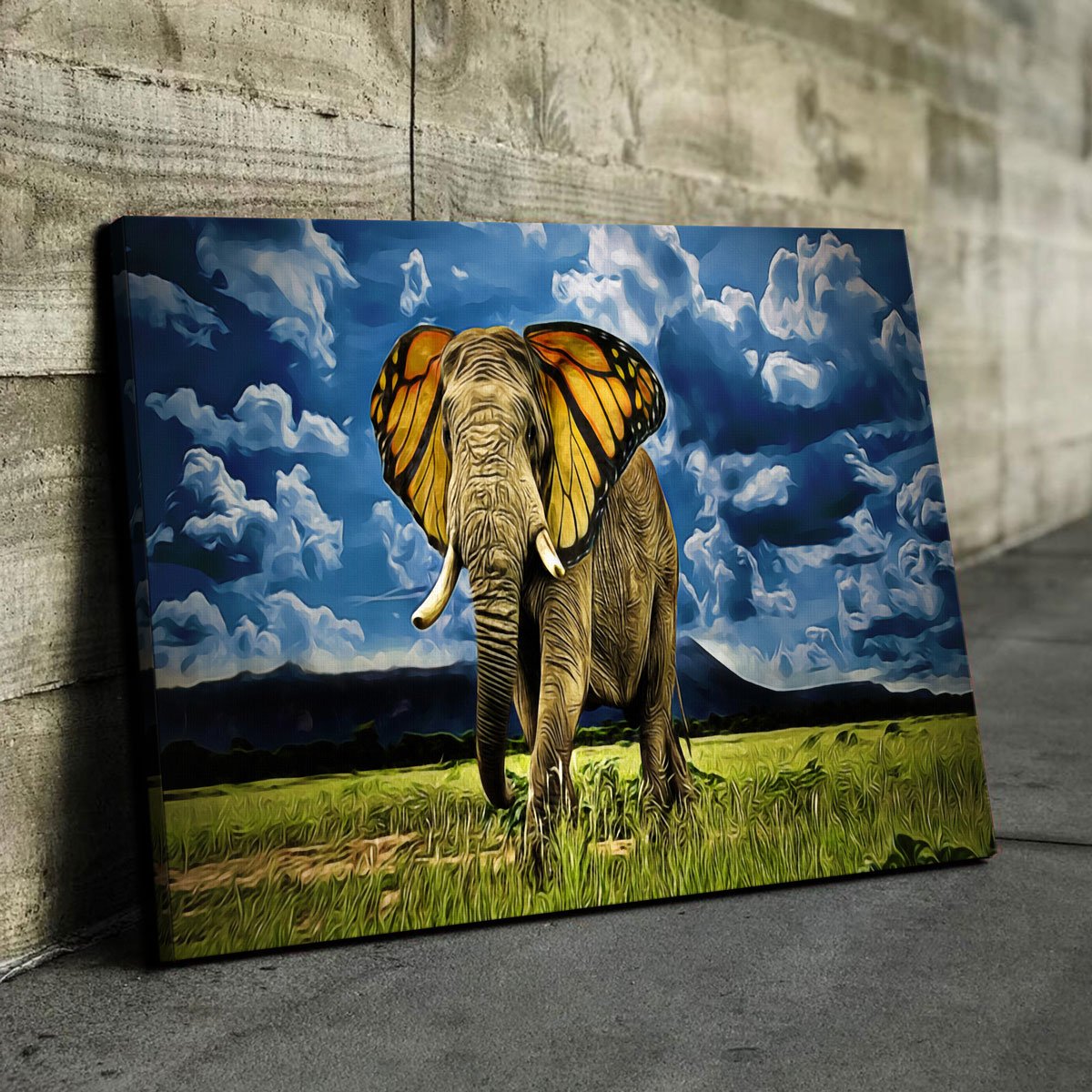 Butterfly Elephant Canvas Set