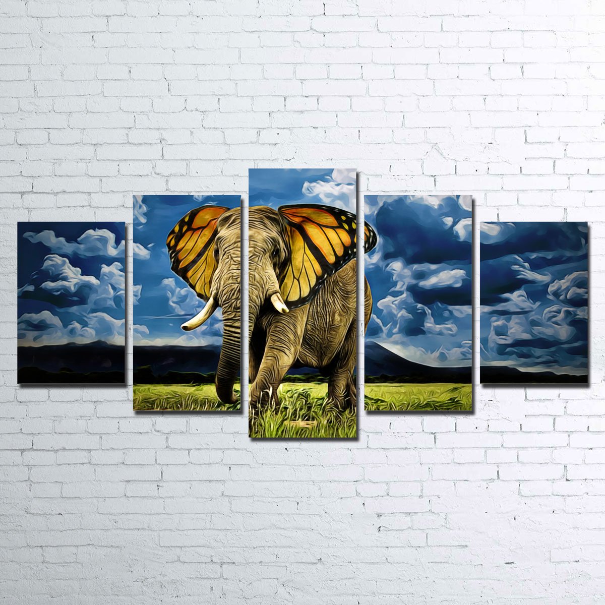 Butterfly Elephant Canvas Set